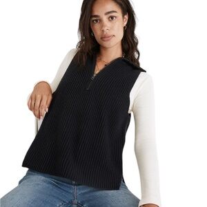 Madewell Half-Zip Sweater Vest in black S